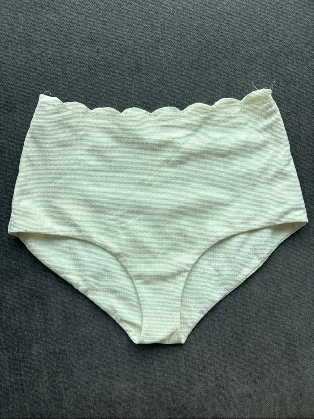 Marysia Swim Cream Scallop High-Waist Bikini Bottom